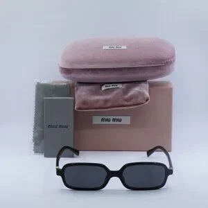 Final Price! Miu Miu MU11ZS 16K5S0 Black/Dark Grey Sunglasses MIU MIU MU 11ZS 16K5S0 Black Grey Women main image 4